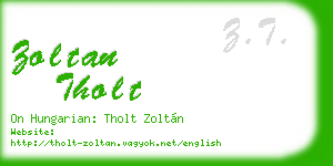 zoltan tholt business card